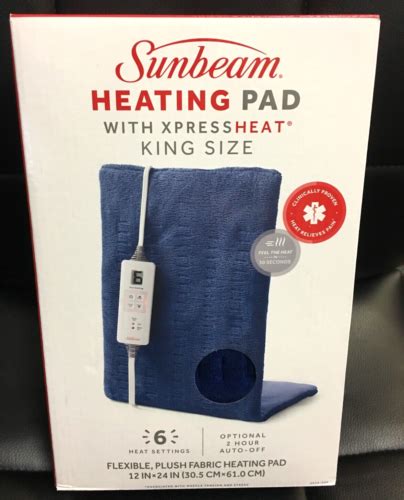 Sunbeam Xpressheat Premium Heating Pad Blue King Size 12 In X 24 In For Sale Online Ebay