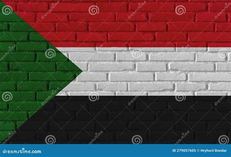 Sudan Flag On Brick Wall D Rendering Stock Illustration Illustration