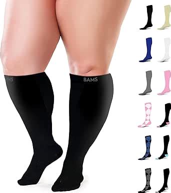 Bams Plus Size Compression Socks Wide Calf Xxl Xxxl Graduated Bamboo