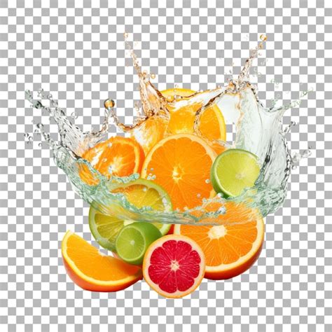 Premium Psd Fruits And Vegetables Splash Water On Transparent Background