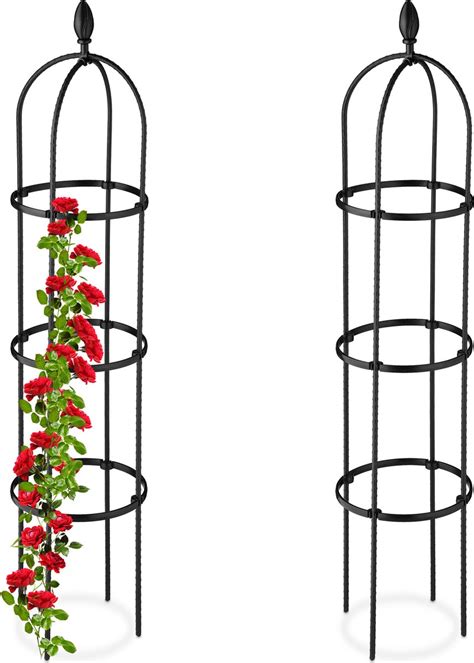 Relaxdays Plantensteun Klimplanten 130 Cm Set Van 2 Metalen