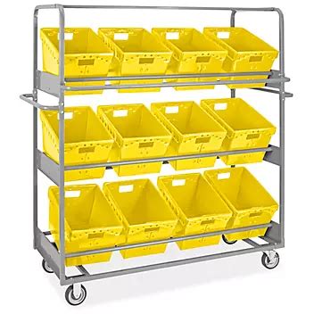 Tote Picking Cart - 18 x 13 x 12" Yellow Totes H-9094Y - Uline