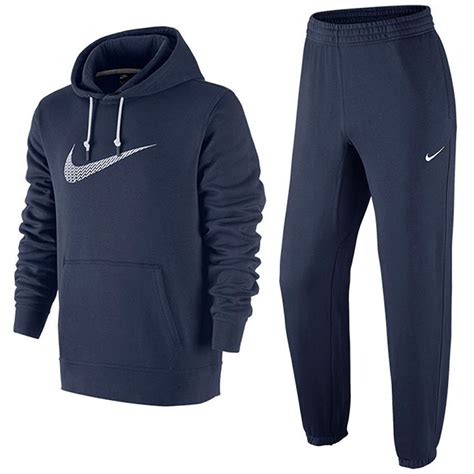 Nike Mens Swoosh Fleece Overhead Hoodie Sweatshirt Jogging Bottom Full