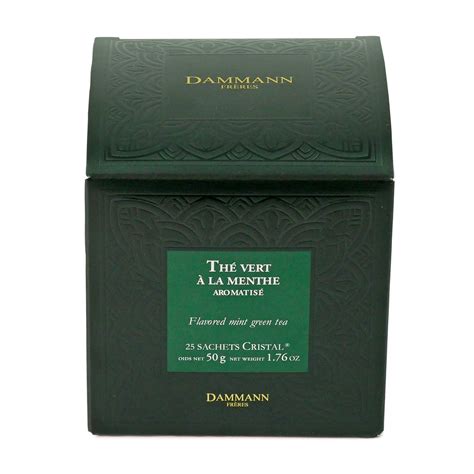 Thé Vert à La Menthe Aromatisé Sachets Cristal Dammann Frères