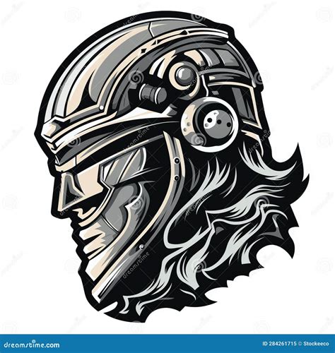 Futuristic Retro Knight Head Motocross Helmet Graphics Pack Stock Illustration Illustration Of