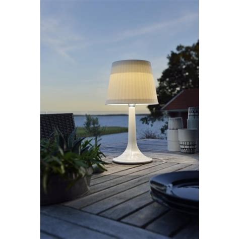 Konstsmide Assisi Solar Outdoor Led Table Lamp With White Base N17485