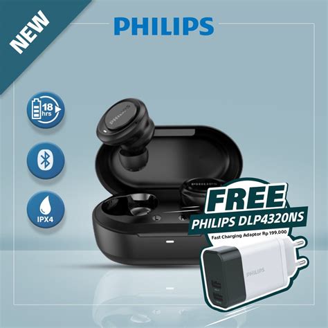 Philips TAT1215 Black In Ear True Wireless Headphones TWS TAT 1215