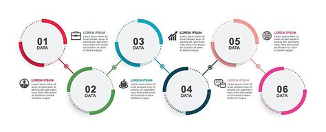 Timeline Template With Circle Buttons Infographic Design Color Vector