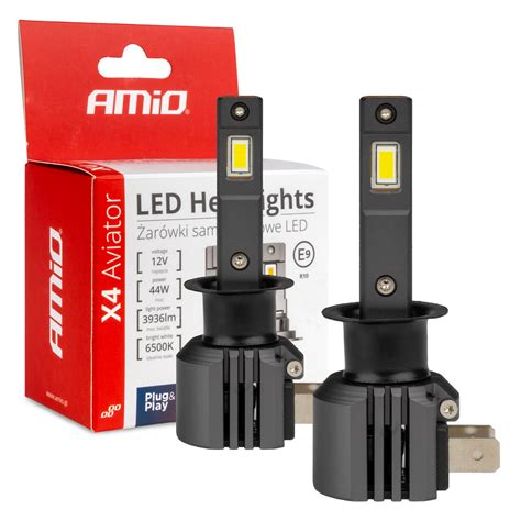 Żarówki samochodowe LED seria X4 Aviator H1 6500K Canbus AMIO 03761