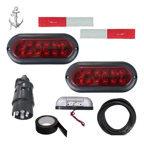 Kit Lanterna Led Prova D Gua Cabo El Trico Carreta Reboque