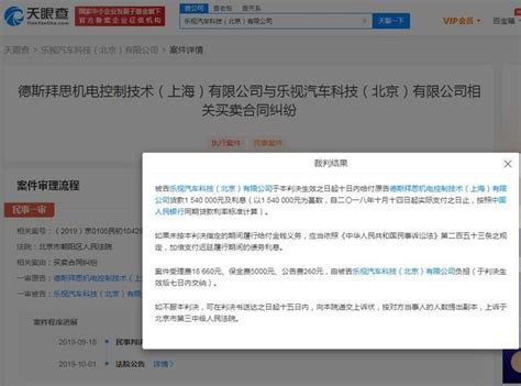 乐视汽车科技公司拖欠货款被执行 知乎