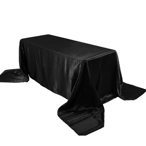 90x156 In Black Seamless Satin Tablecloth