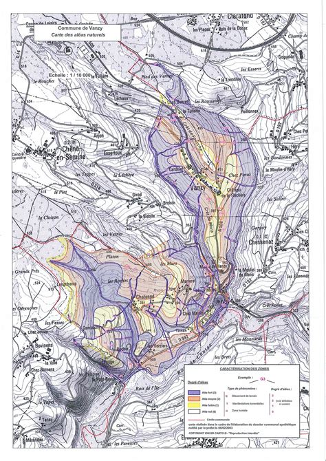 Carte des aléas naturels Vanzy