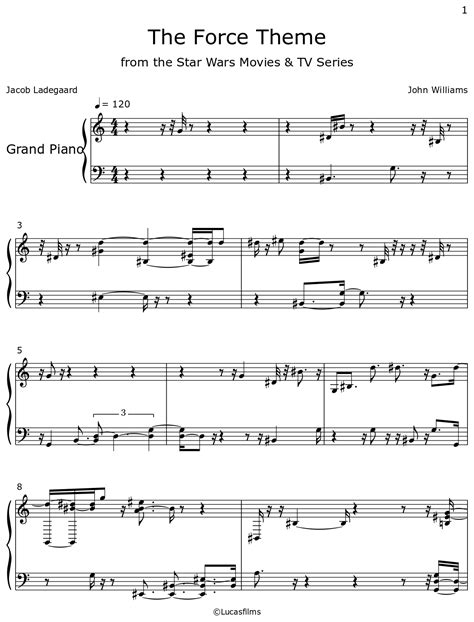 The Force Theme - Sheet music for Piano