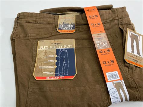 Weatherproof Vintage Mens Flex Utility Stretch Canvas Pant Tan 42x30