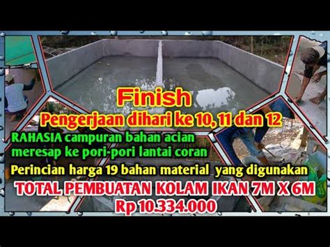 Rincian Biaya Material Dan Tukang Pembuatan Kolam Ikan Dari Batako