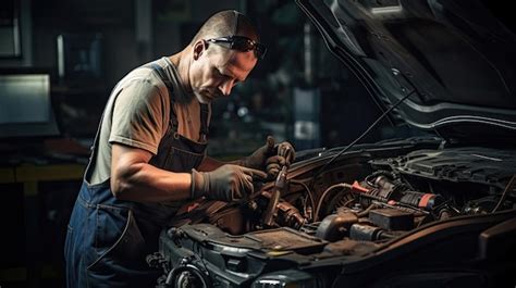 Premium AI Image Auto Repair Specialist As They Skillfully Diagnose