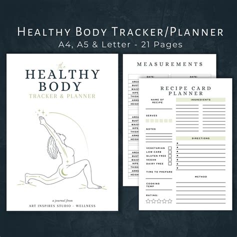 Healthy Body Journal Dowload Weight Loss Tracker Printable Fitness Planner Weight Loss