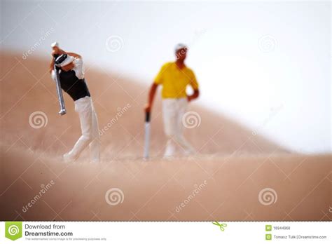 Figures Playing Golf On Naked Woman Body Stock Photography