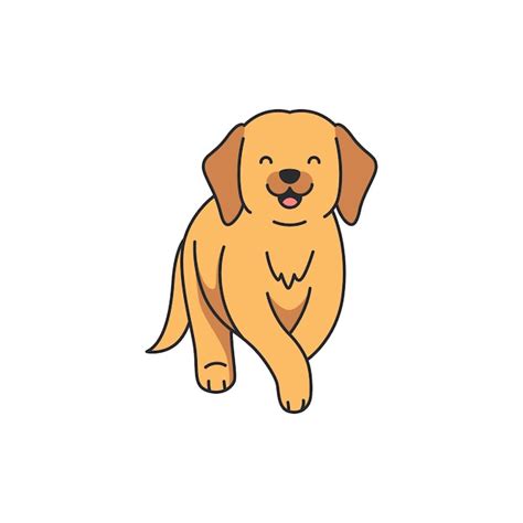 Premium Vector Cute Cartoon Labrador Retriever Vector Illustration