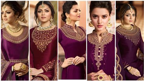 Purples Colour Combination Suit Kurti Dress Ideas Purple Colour