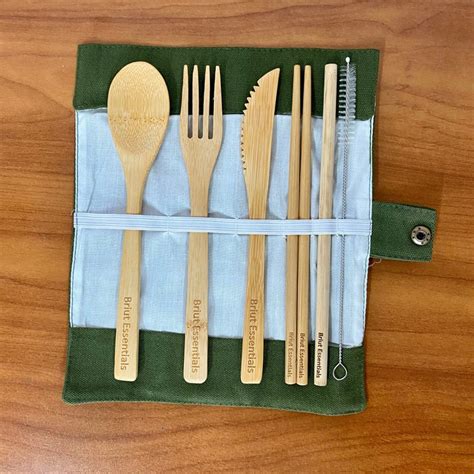 Bamboo Silverware Set Green Free Shipping Etsy