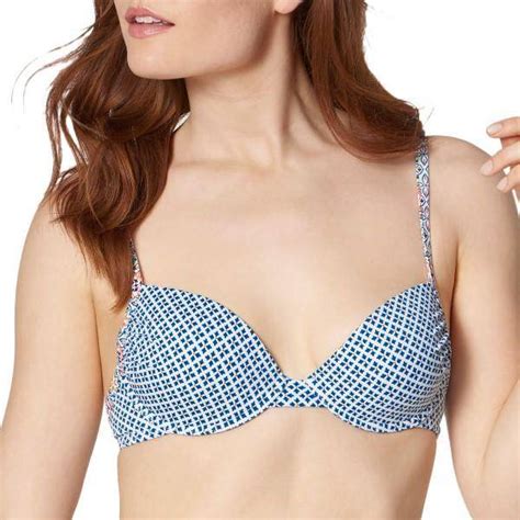 Triumph Mix And Match Padded Bikini Bra Blue White Pris