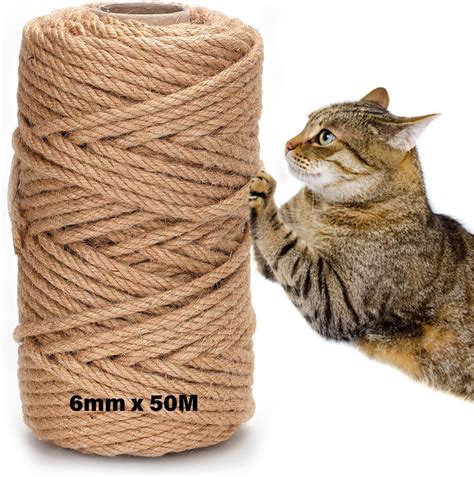 DOBIGER Corde en Sisal pour Arbre à Chat de 6 mm x 50 m Corde Arbre a