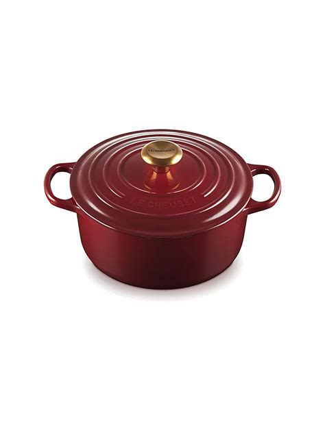 LE CREUSET Bräter rund hoch SIGNATURE 24cm Rhone dunkelrot