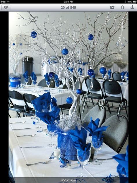 Royal Blue And Silver Wedding Centerpieces