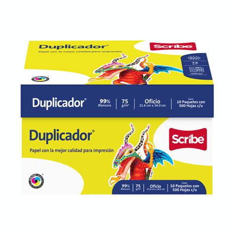 Caja De Papel Scribe Duplicador Oficio Porciento Blancura