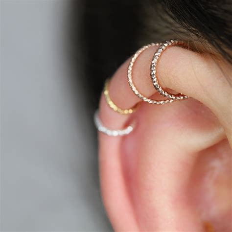 Helix Hoop Earrings Conch Piercing Daith Hoop From 3mm To 15mm Etsy