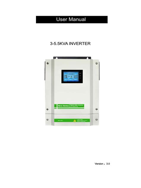 Manual REVO-II 5.5K | PDF | Photovoltaics | Solar Panel