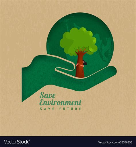 Save environment future concept based poster Vector Image