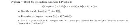 Solved Problem 7. Recall the system from Homework 4, Problem | Chegg.com 