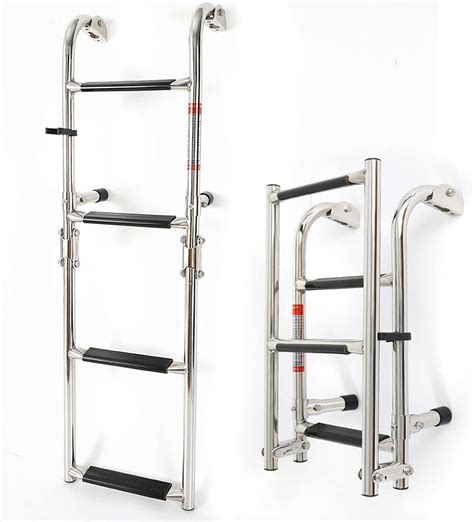 Amazon Folding 4 Step Marine Ladder Heavy Duty Stainless Steel