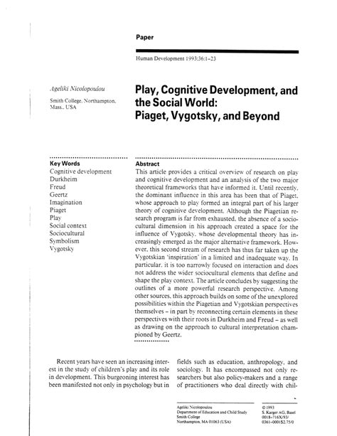 (PDF) Play, cognitive development, and the social world: The research ...