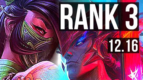 Akali Vs Yone Mid Rank 1 Akali Rank 3 3 1 3 Kr Challenger 12