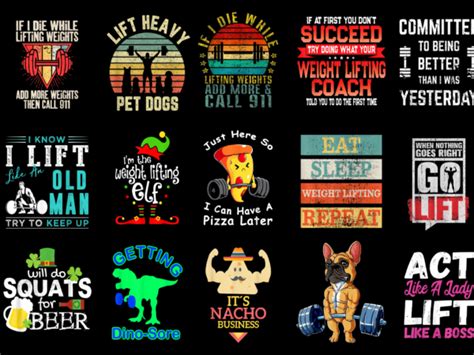 15 Weight Lifting Shirt Designs Bundle For Commercial Use Part 2 Weight Lifting T Shirt Weight