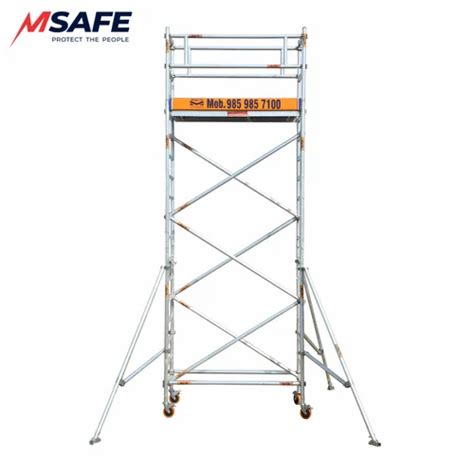 Silver Aluminum Double Width Scaffold With Stair Aluminium Scaffolding