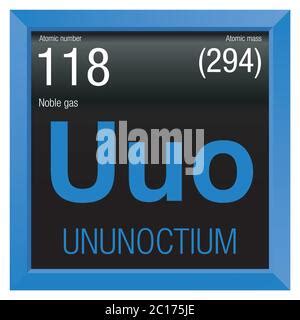 Ununoctium symbol. Element number 118 of the Periodic Table of the Elements - Chemistry - Puzzle ...