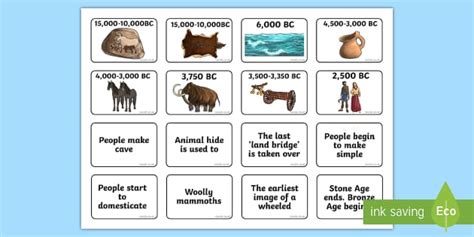 Stone Age Timeline Matching Activity (teacher made) - Twinkl