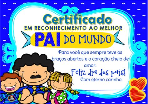 Certificados Melhor Pai Do Mundo Atividades Na Web