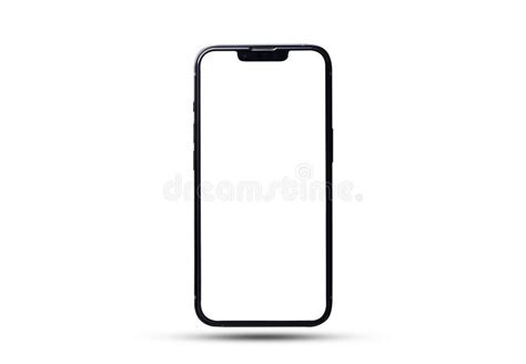 Smartphone Mockup Isolated Of Mobile Phone With Blank Screen Frame Template On White