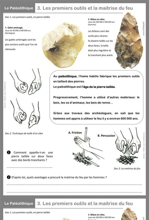 3 Le Paléolithique les 1ers outils et la maîtrise du feu