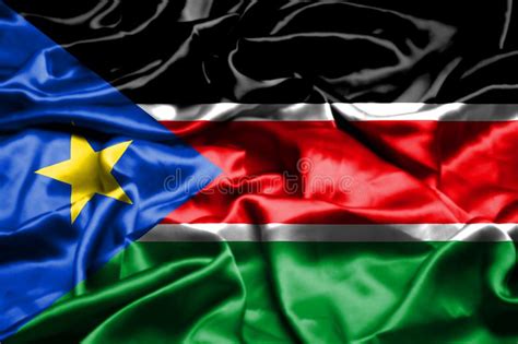 South Sudan Flag Waving In The Wind Stock Illustration Illustration