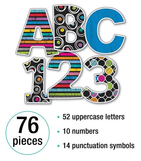 Carson Dellosa Colorful Chalkboard Bulletin Board Letters And Numbers