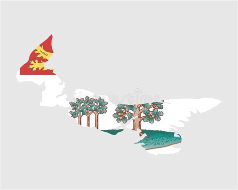 Prince Edward Island Map Flag Map Of PE Canada With Flag Canadian