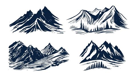 Mountain landscape, sketch style, vector illustrations 16220753 Vector ...