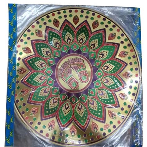 Round Multicolor Acrylic Rangoli Sticker Packaging Type Packet Size